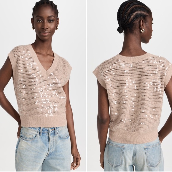 Madewell Sequin-Embellished Sweater Vest - Picture 2 of 16